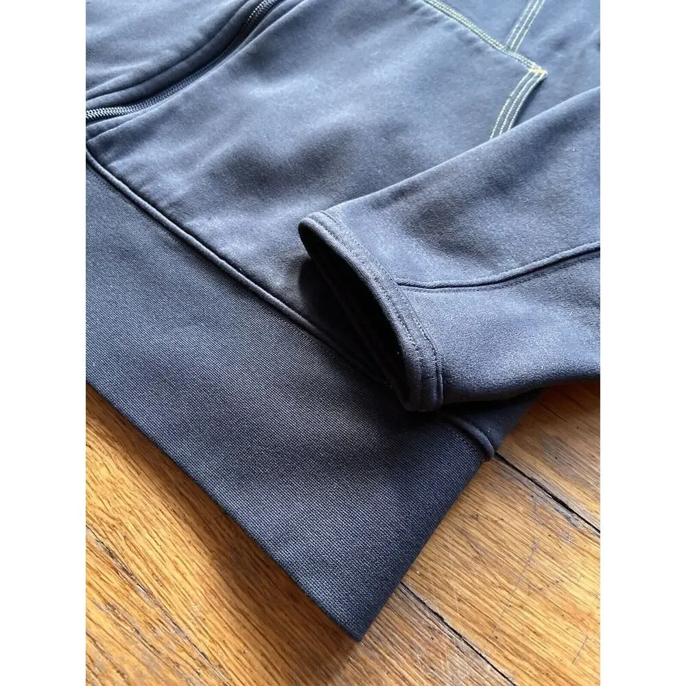 The NORTH FACE Gray/Yellow Full Zip Hooded Fleece Lined Sweatshirt sz M
